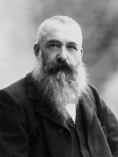 Black and white portrait of French Impressionist, Claude Monet
