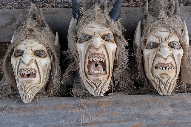 Krampus masks in Austria